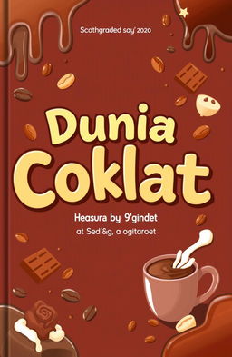 An engaging book cover design for the title "Dunia Coklat" by the 9th grade students of MTs N 1 Kebumen