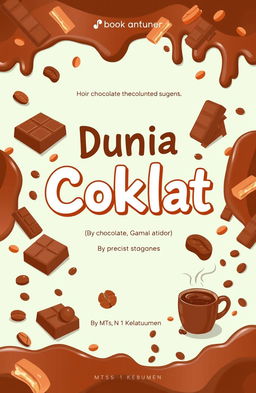 An engaging book cover design for the title "Dunia Coklat" by the 9th grade students of MTs N 1 Kebumen