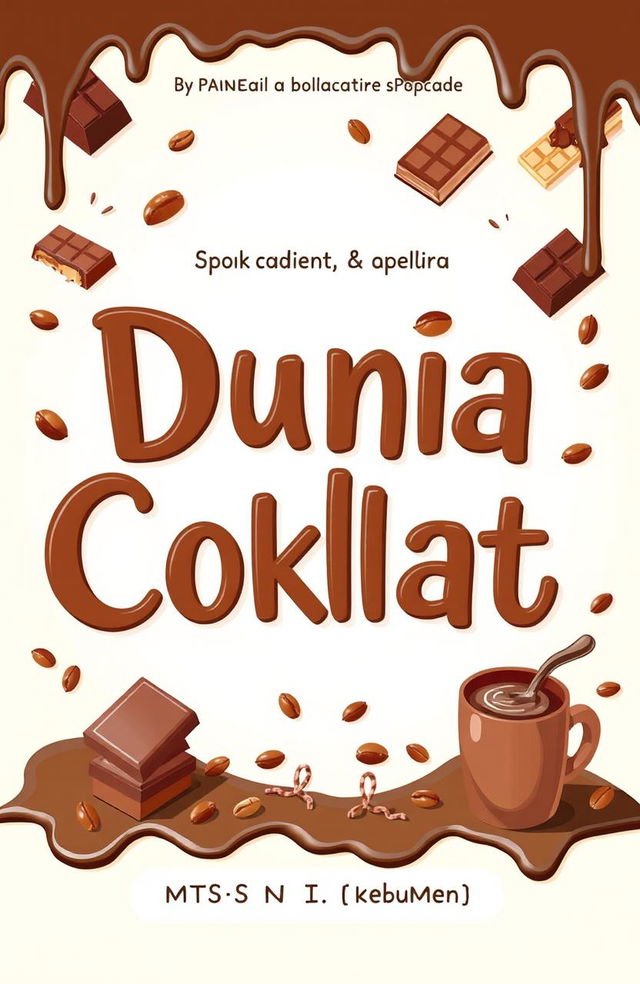 An engaging book cover design for the title "Dunia Coklat" by the 9th grade students of MTs N 1 Kebumen