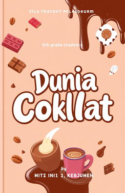 An engaging book cover design for the title "Dunia Coklat" by the 9th grade students of MTs N 1 Kebumen