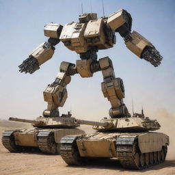 A series of formidable tanks that transform into colossal mechas, combining heavy-duty, armored warfare with agile, humanoid robotics. Their transformation sequences are a spectacle of whirring gears, interlocking plates, and hydraulically-driven limbs forming humanoid shapes