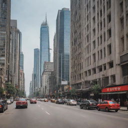 Ninety years later, the cities are not only rebuilt, but thriving; they've regained their 'normalcy'. Streets teem with life, towering skyscrapers reach towards the sky, and the vibrant hustle and bustle signify a grand recovery from the disaster.