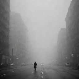 The thick fog engulfs the bustling cities, inciting fear among the populace. Streets that were once vibrant are now filled with anxious individuals looking to the fog-filled sky in dread, their expressions marked by trepidation.