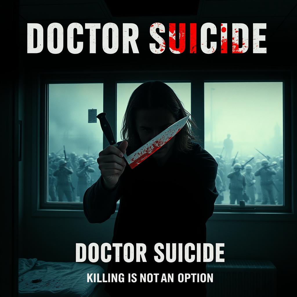 A cinematic movie poster for 'Doctor Suicide' with the subtitle 'Killing is Not an Option'