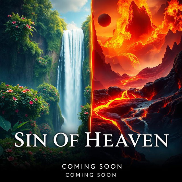 A cinematic movie poster for 'Sin Of Heaven' with the subtitle 'Coming Soon'