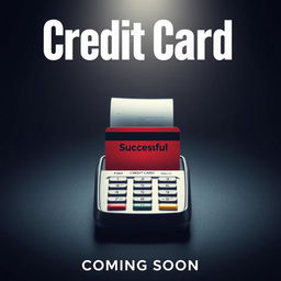A cinematic movie poster for 'Credit Card' with the subtitle 'Coming Soon'