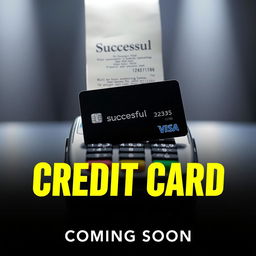 A cinematic movie poster for 'Credit Card' with the subtitle 'Coming Soon'