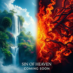 A cinematic movie poster for 'Sin Of Heaven' with the subtitle 'Coming Soon'