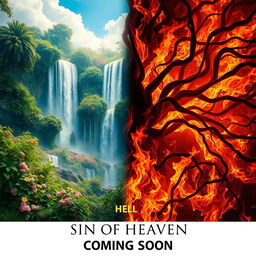 A cinematic movie poster for 'Sin Of Heaven' with the subtitle 'Coming Soon'