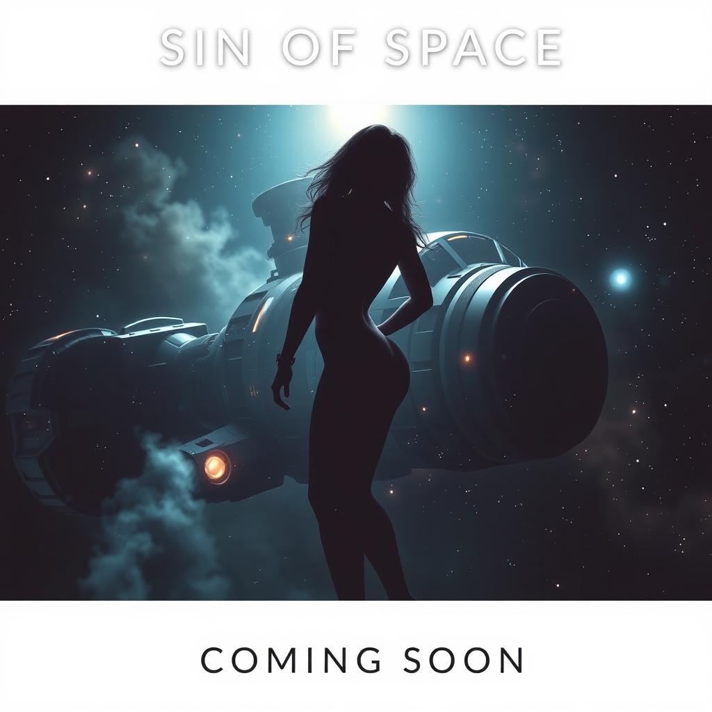 A cinematic movie poster for 'Sin Of Space' with the subtitle 'Coming Soon'