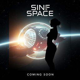 A cinematic movie poster for 'Sin Of Space' with the subtitle 'Coming Soon'
