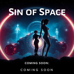 A cinematic movie poster for 'Sin Of Space' with the subtitle 'Coming Soon'