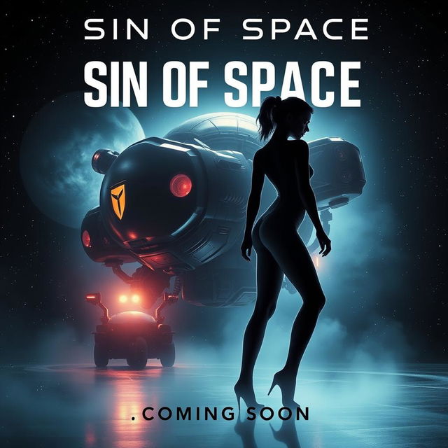 A cinematic movie poster for 'Sin Of Space' with the subtitle 'Coming Soon'