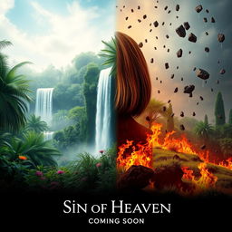 A cinematic movie poster for 'Sin Of Heaven' with the subtitle 'Coming Soon'