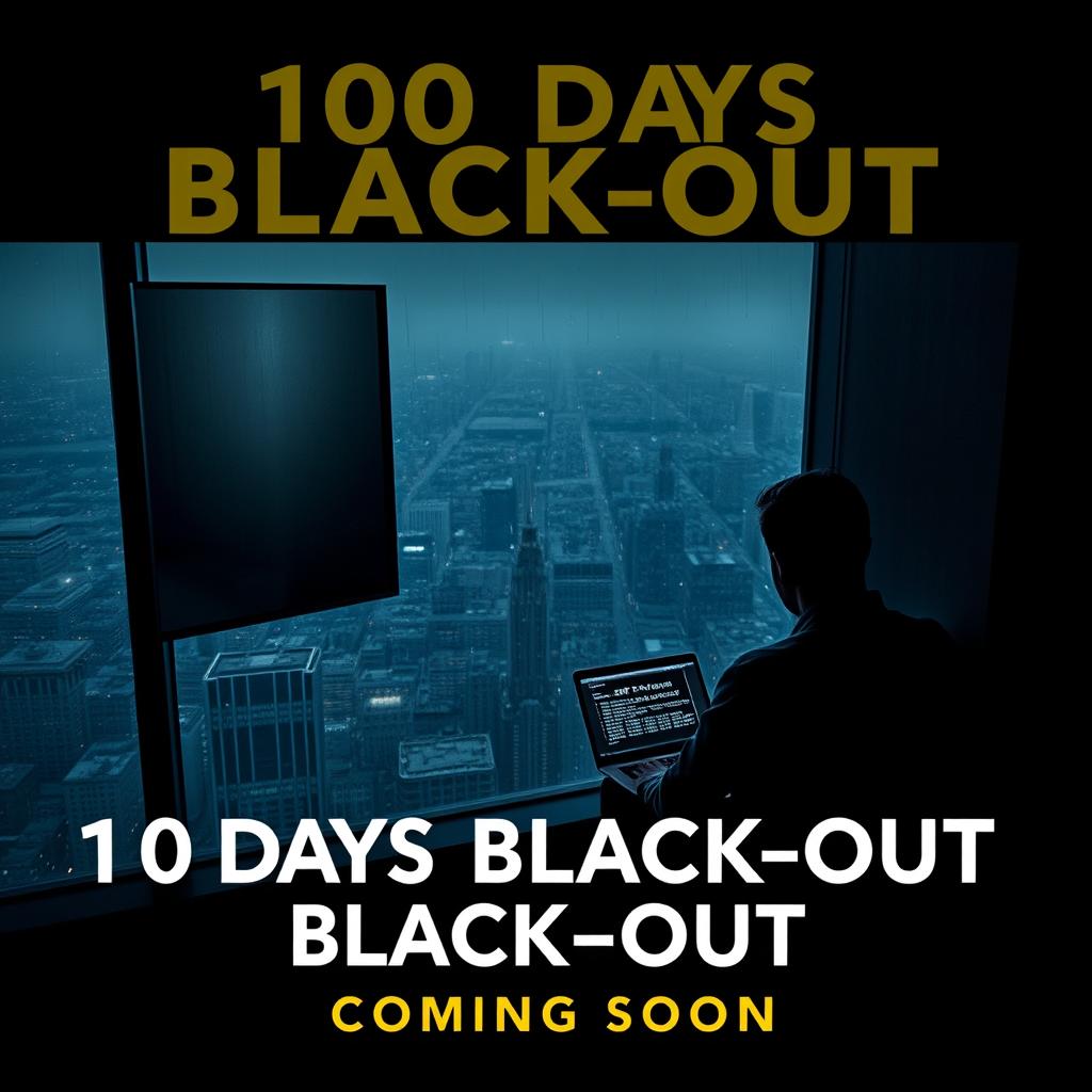 A cinematic movie poster for '100 Days Black-Out' with the subtitle 'Coming Soon'