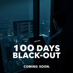 A cinematic movie poster for '100 Days Black-Out' with the subtitle 'Coming Soon'