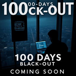A cinematic movie poster for '100 Days Black-Out' with the subtitle 'Coming Soon'