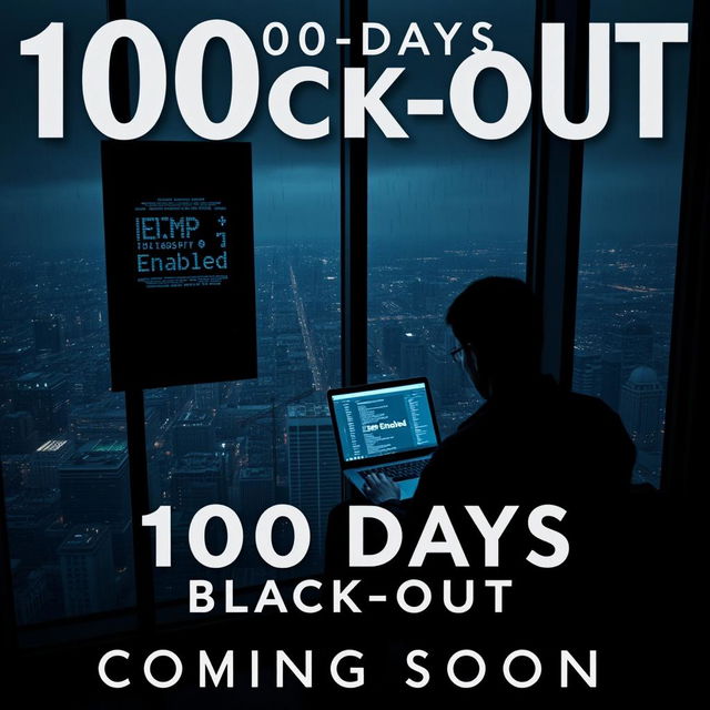 A cinematic movie poster for '100 Days Black-Out' with the subtitle 'Coming Soon'