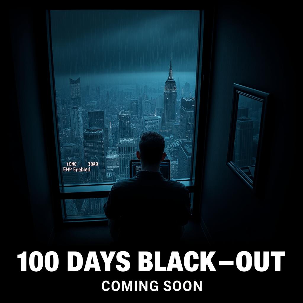 A cinematic movie poster for '100 Days Black-Out' with the subtitle 'Coming Soon'