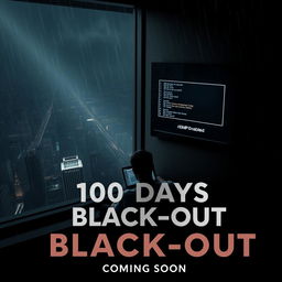 A cinematic movie poster for '100 Days Black-Out' with the subtitle 'Coming Soon'