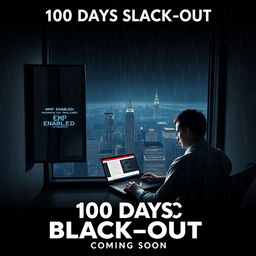 A cinematic movie poster for '100 Days Black-Out' with the subtitle 'Coming Soon'