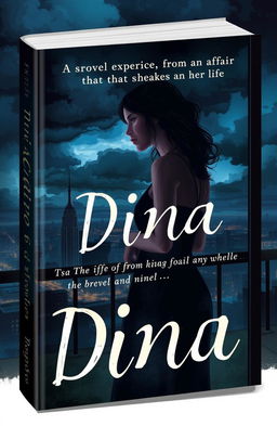 A captivating book cover illustration for a novel about a character named Dina, who experiences turmoil from an affair that shakes her life