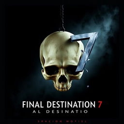 A movie poster for Final Destination 7 featuring a large, realistic human skull facing forward, positioned at the center of the image