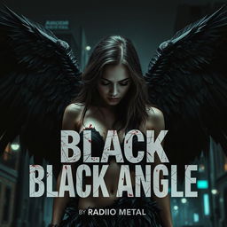 A cinematic horror movie poster for the title "Black Angle" with the subtitle "by Radio Metal"