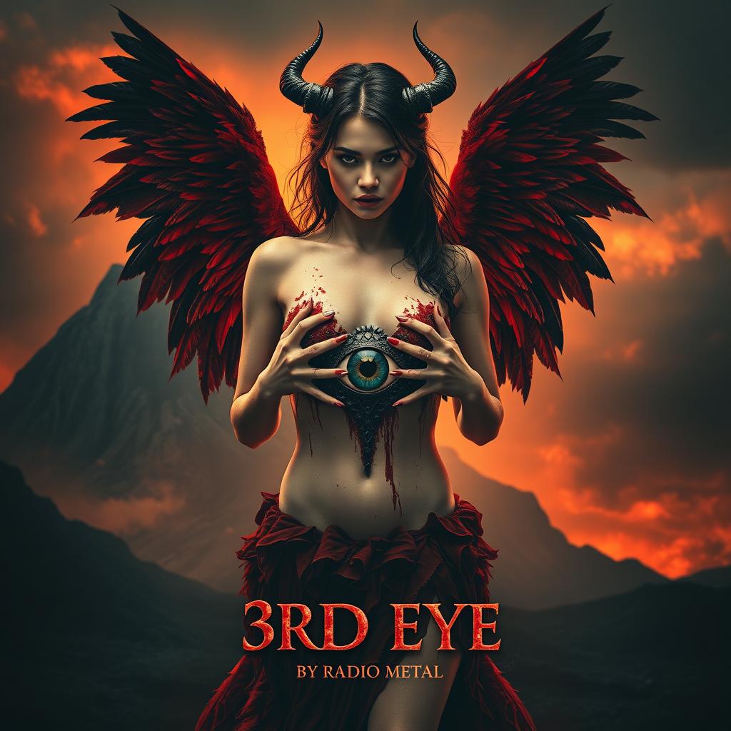 A cinematic horror movie poster for the title "3rd Eye" with the subtitle "By Radio Metal"