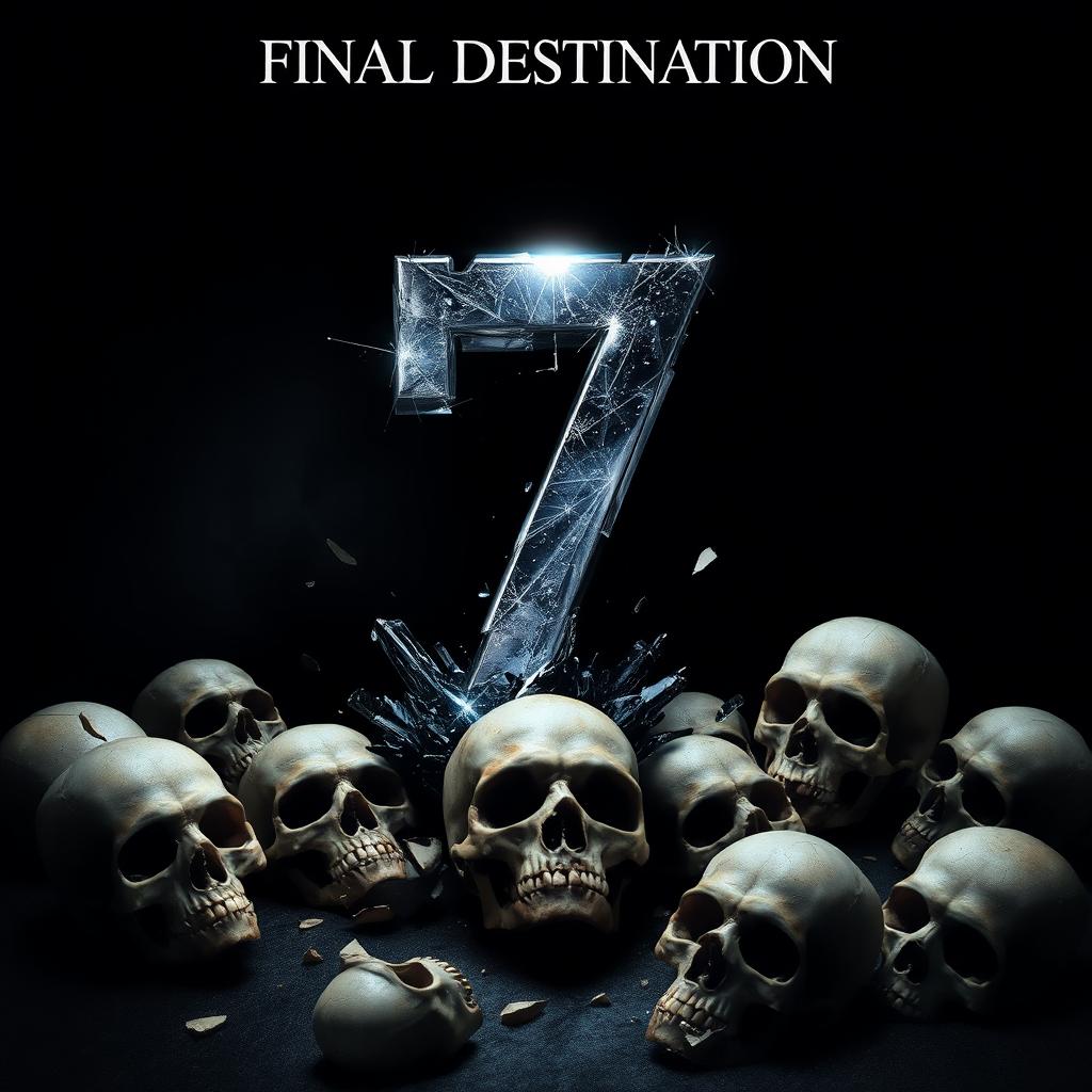 A movie poster in the style of 'Final Destination', featuring ominous, dark tones