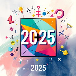 A visually striking illustration depicting the concept of a mathematical equation "Square minus 2025"