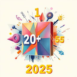 A visually striking illustration depicting the concept of a mathematical equation "Square minus 2025"