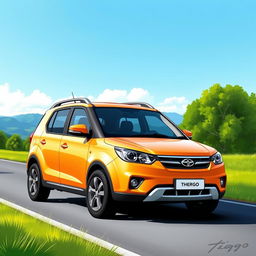 A detailed illustration of a 2011 Chery Tiggo car, showcasing its compact SUV design
