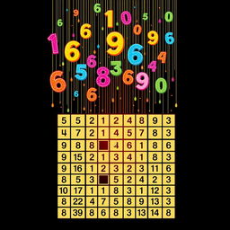 A captivating illustration of a killer Sudoku puzzle, featuring an intricate grid at the center with some numbers filled in