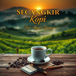 A stunning book cover design for 'Secangkir Kopi: Raja Alfiyah dari Banten'