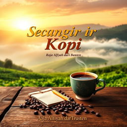 A stunning book cover design for 'Secangkir Kopi: Raja Alfiyah dari Banten'