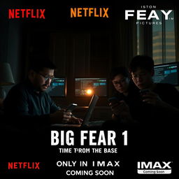 An intense cinematic poster for the movie title "Big Fear 1" with the subtitle "This Time From The Base"