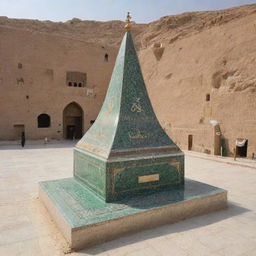 Generate an image of the burial site of Prophet Isa, located next to the tomb of Prophet Muhammad, symbolizing a moment of peace, reverence, and conclusion to a significant chapter.