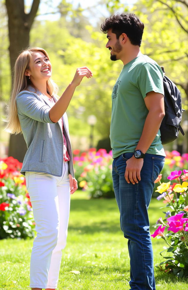 A supportive scene depicting two individuals, one offering their hand to help the other stand up