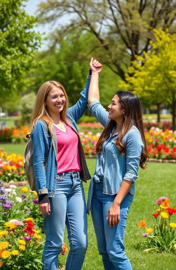 A supportive scene depicting two individuals, one offering their hand to help the other stand up