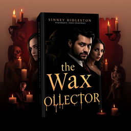 A book cover design for 'The Wax Collector' featuring Anya Taylor-Joy, Finn Wittrock, Tom Hiddleston, and Sydney Sweeney as central characters