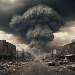 Generate an image of an apocalyptic scene implying the end of the world, with dramatic natural disasters, capturing a sense of finality and awe-inspiring destruction.