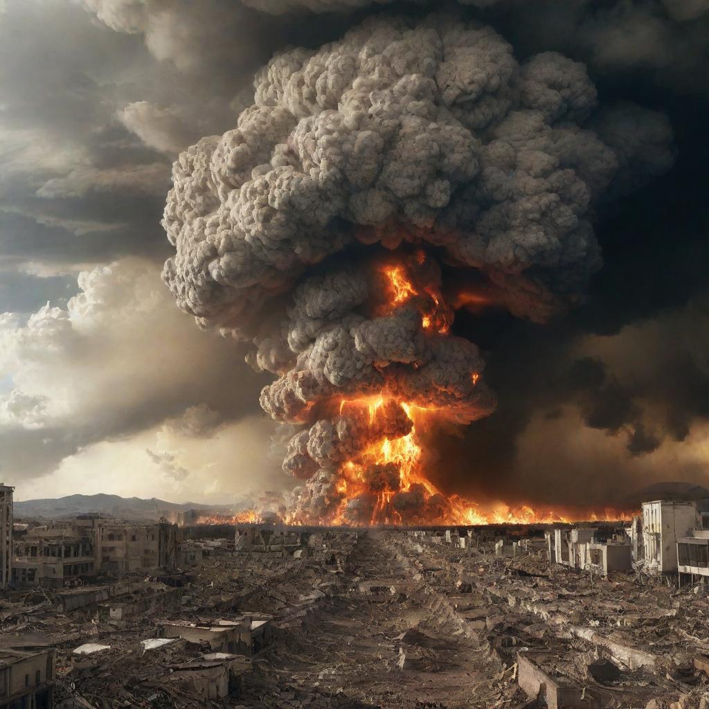 Generate an image of a cataclysmic event causing the Earth and all its life to be obliterated, portraying an overwhelming scene of the apocalypse.