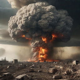 Generate an image of a cataclysmic event causing the Earth and all its life to be obliterated, portraying an overwhelming scene of the apocalypse.