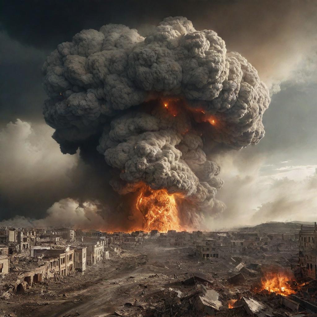 Generate an image of a cataclysmic event causing the Earth and all its life to be obliterated, portraying an overwhelming scene of the apocalypse.