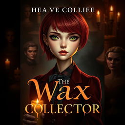 A realistic book cover design for 'The Wax Collector' featuring characters that embody intense and unique qualities