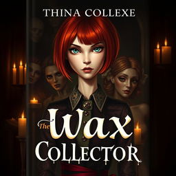 A realistic book cover design for 'The Wax Collector' featuring characters that embody intense and unique qualities
