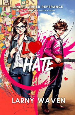 A captivating book cover design that showcases the unique dynamic between a meticulous planner girl and a free-spirited boy