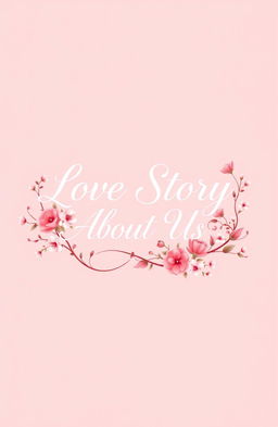 A stunningly elegant design featuring the name "Love Story About Us" in beautiful script lettering