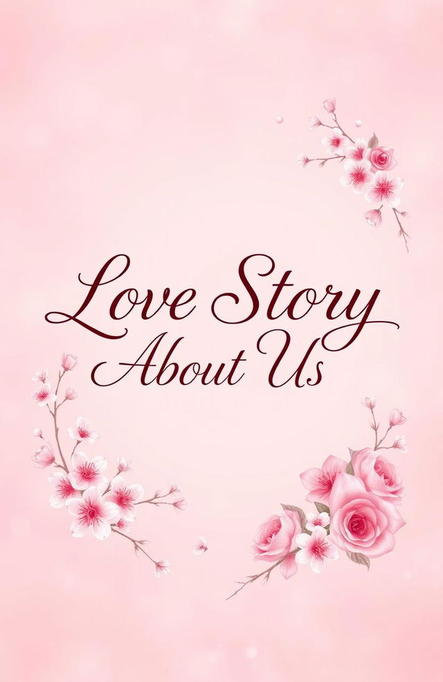 A stunningly elegant design featuring the name "Love Story About Us" in beautiful script lettering